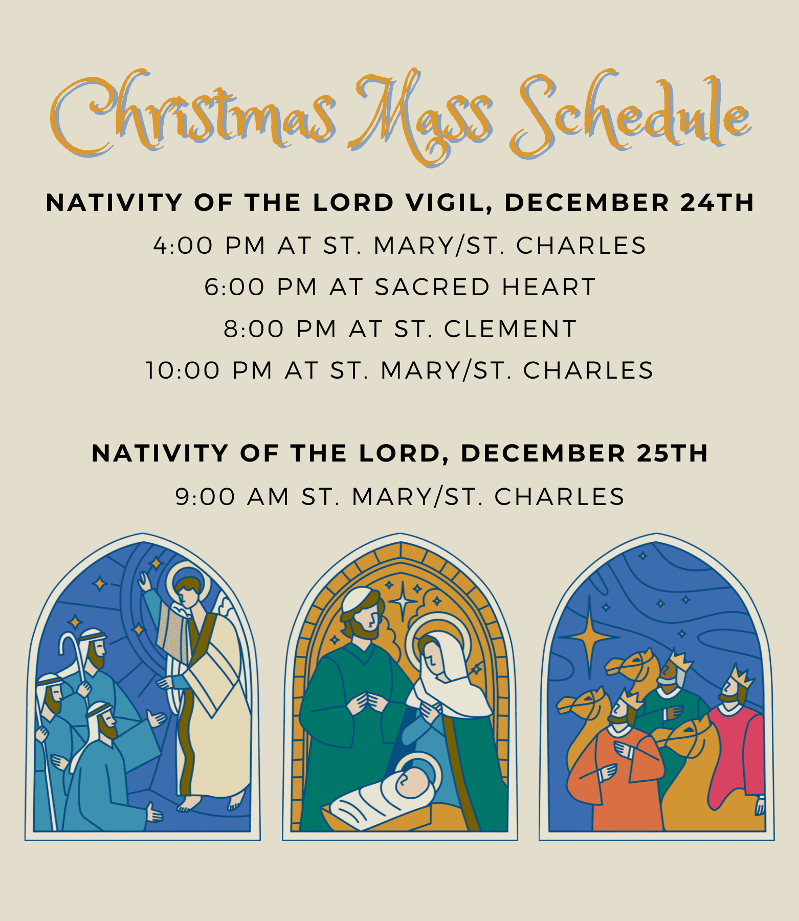 Nativity of the Lord Mass Schedule Cheboygan Catholic Community